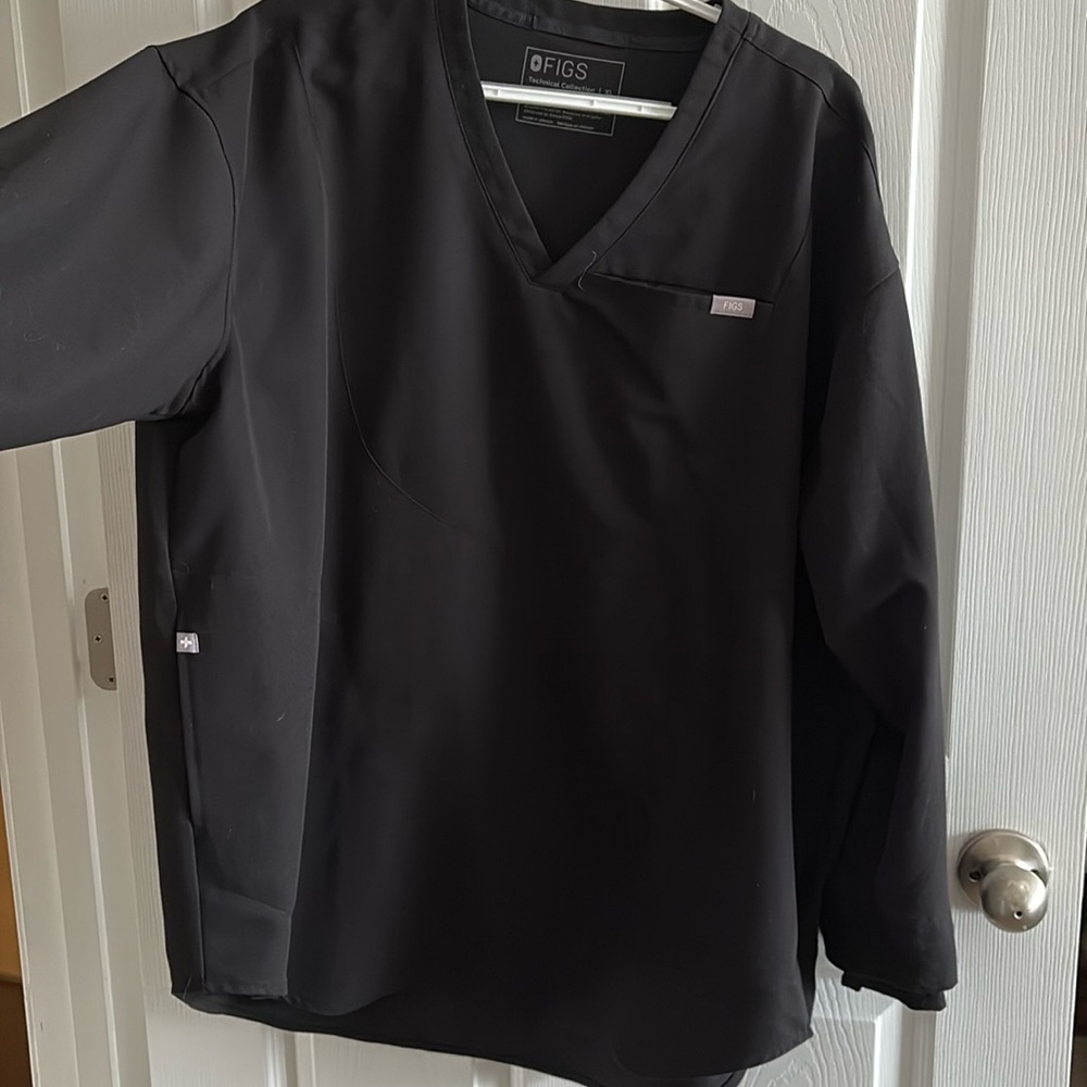 Long Sleeve Figs Tunic Style Scrub Top